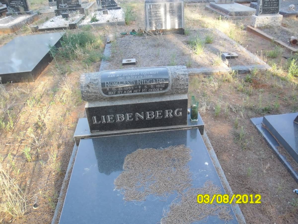 LIEBENBERG Rowland Ridgard 1933-1992