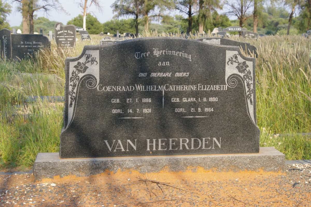 HEERDEN Coenraad Wilhelm, van 1886-1931 &amp; Catherine Elizabeth 1890-1964