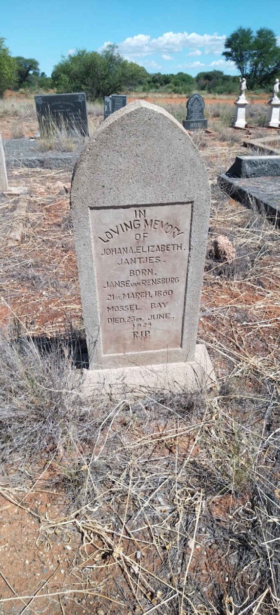 JANTJES Johana Elizabeth nee JANSE VAN RENSBURG 1860-1924