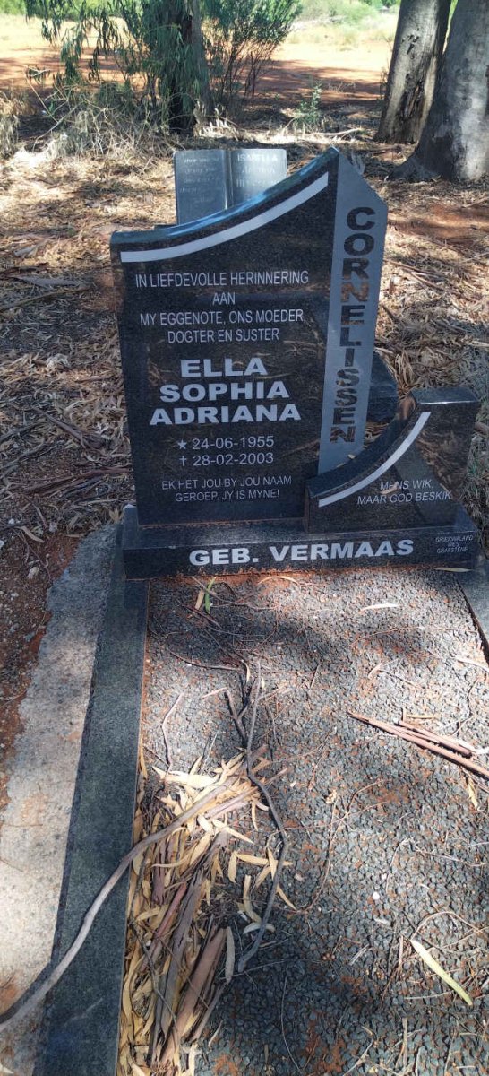 CORNELISSEN Ella Sophia Adriana nee VERMAAS 1955-2003 
