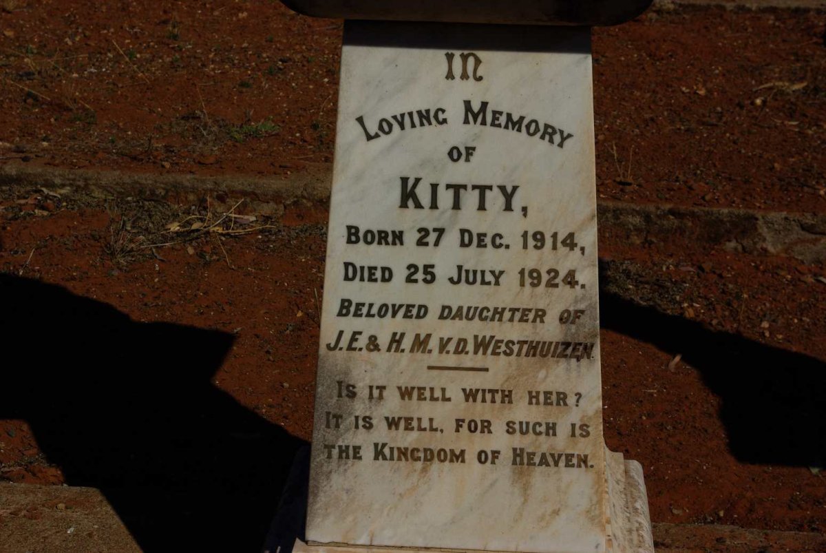 WESTHUIZEN Kitty, v.d. 1914-1924