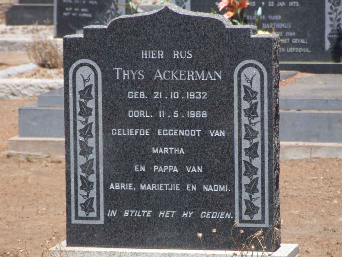 ACKERMAN Thys 1932-1968