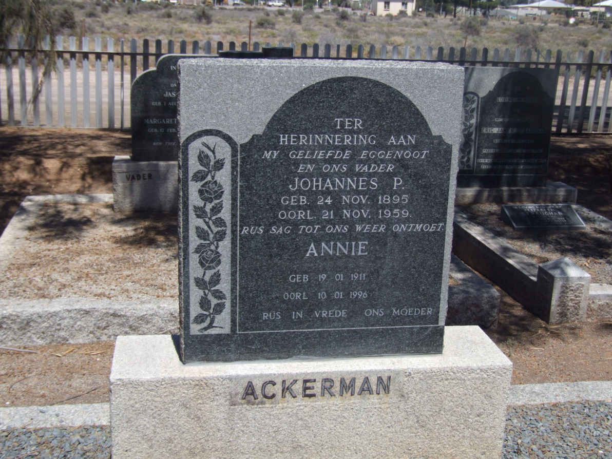 ACKERMAN Johannes P. 1895-1959 &amp; Annie 1911-1996