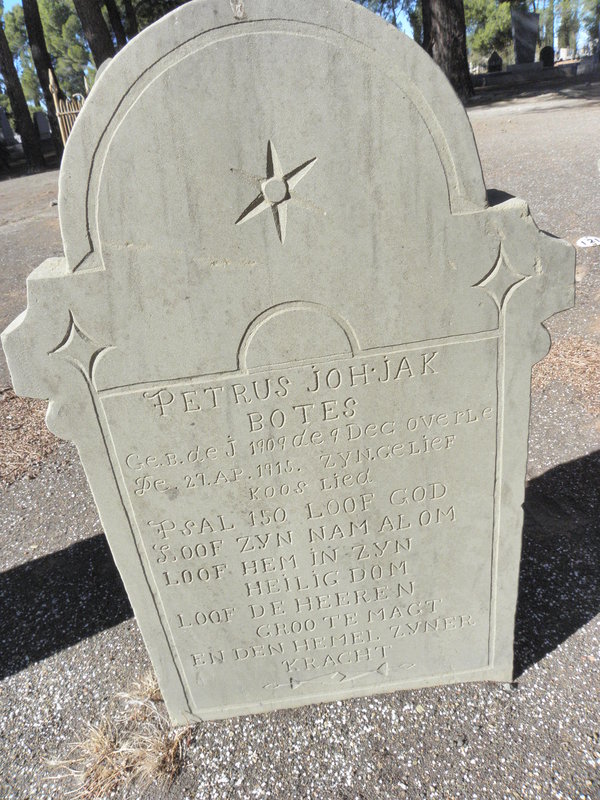 BOTES Petrus Joh. Jak 1909-1913