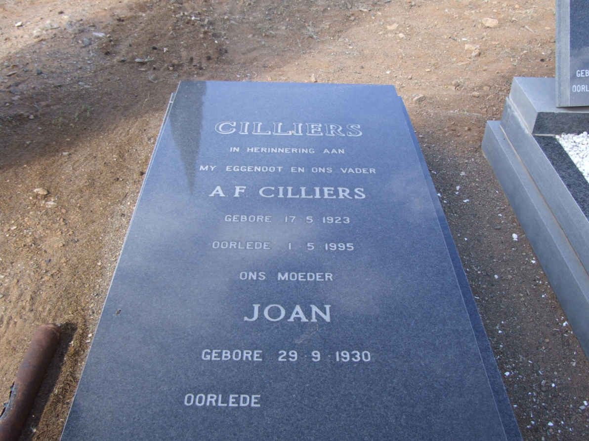 CILLIERS A.F. 1923-1995 &amp; Joan 1930-