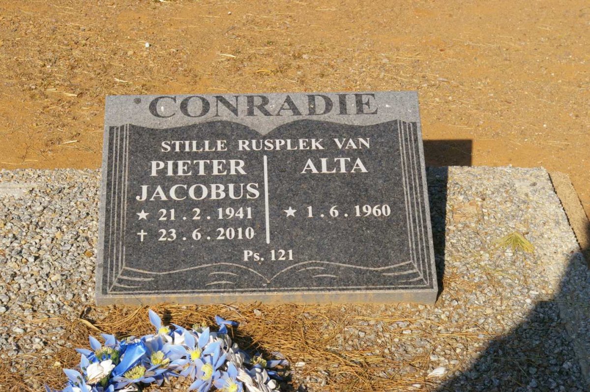 CONRADIE Pieter Jacobus 1941-2010 &amp; Alta 1960-