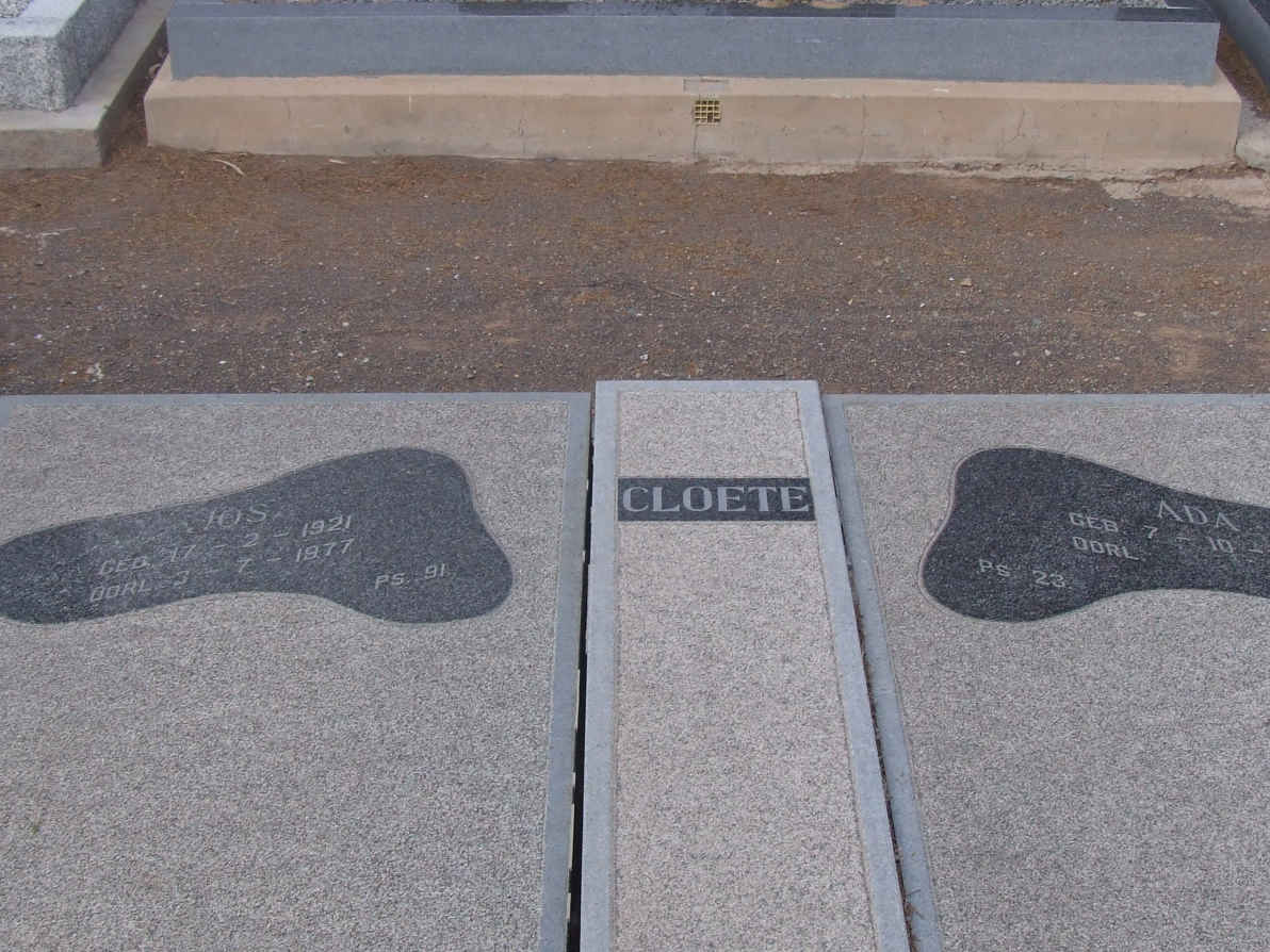 CLOETE Jos 1921-1977 &amp; Ada 1926-