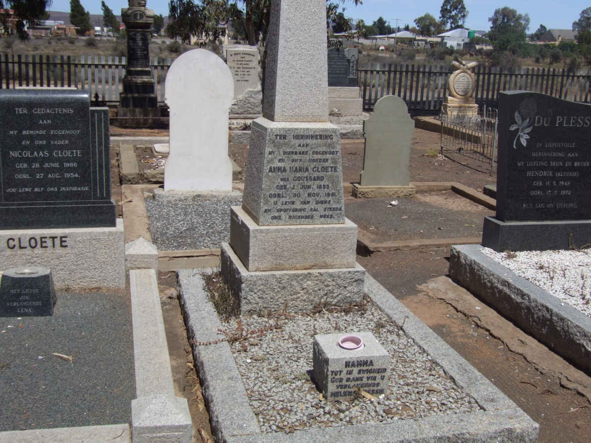 CLOETE Anna Maria nee GOUSSARD 1893-1951