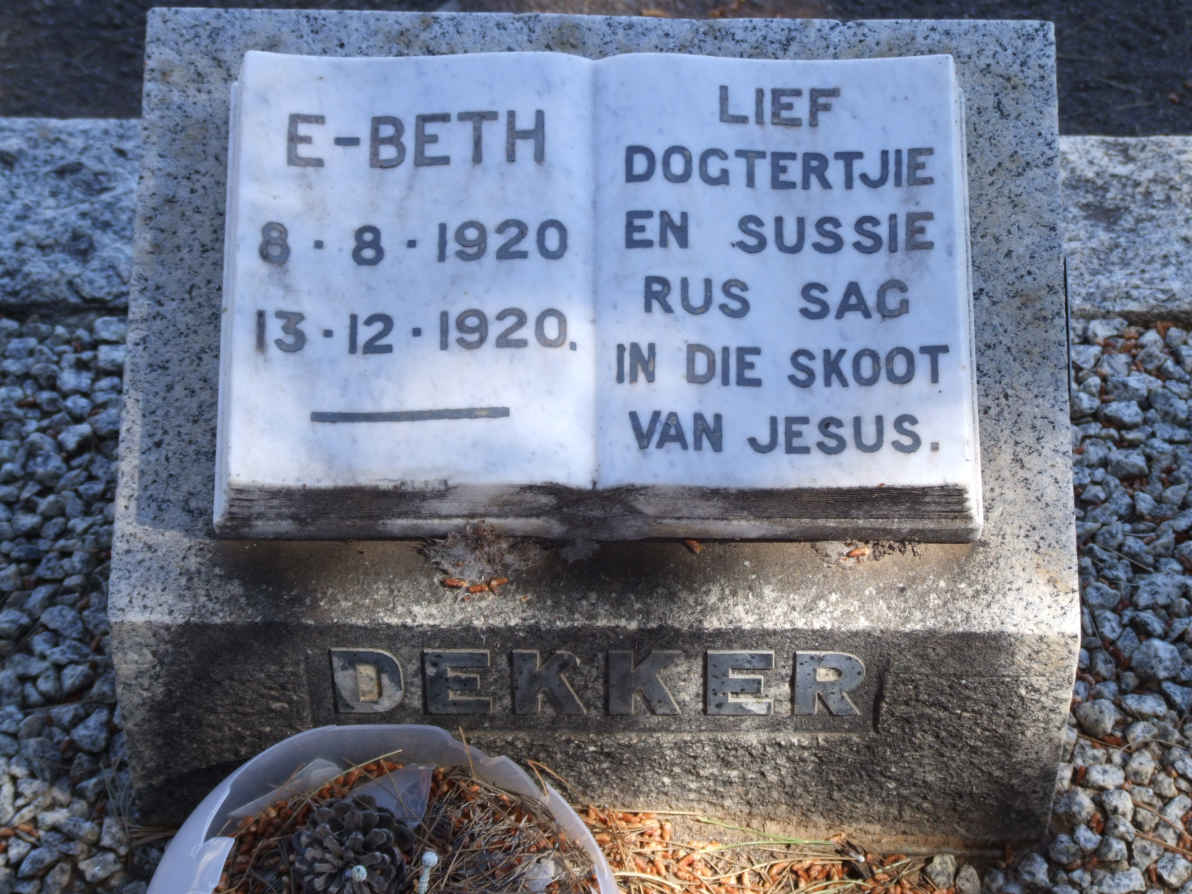 DEKKER E-beth 1920-1920