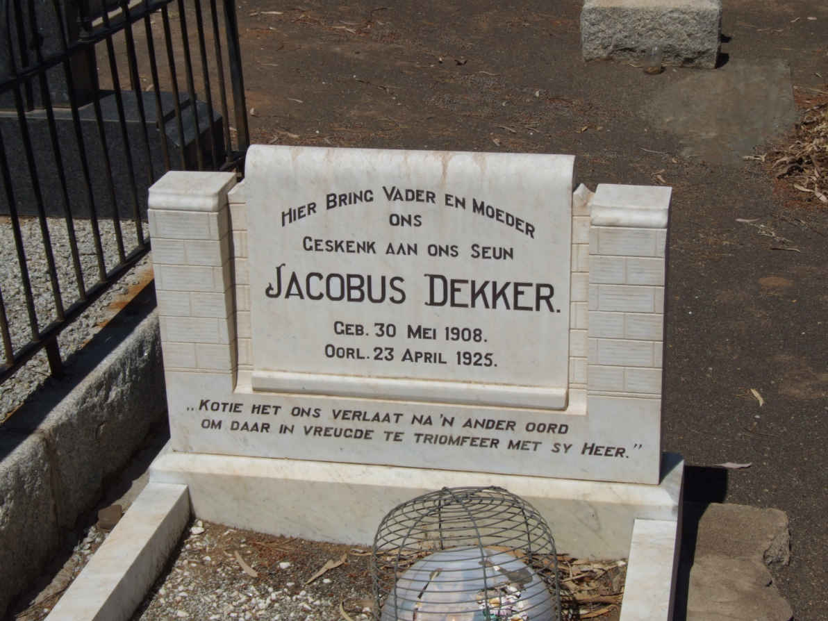 DEKKER Jacobus 1908-1925