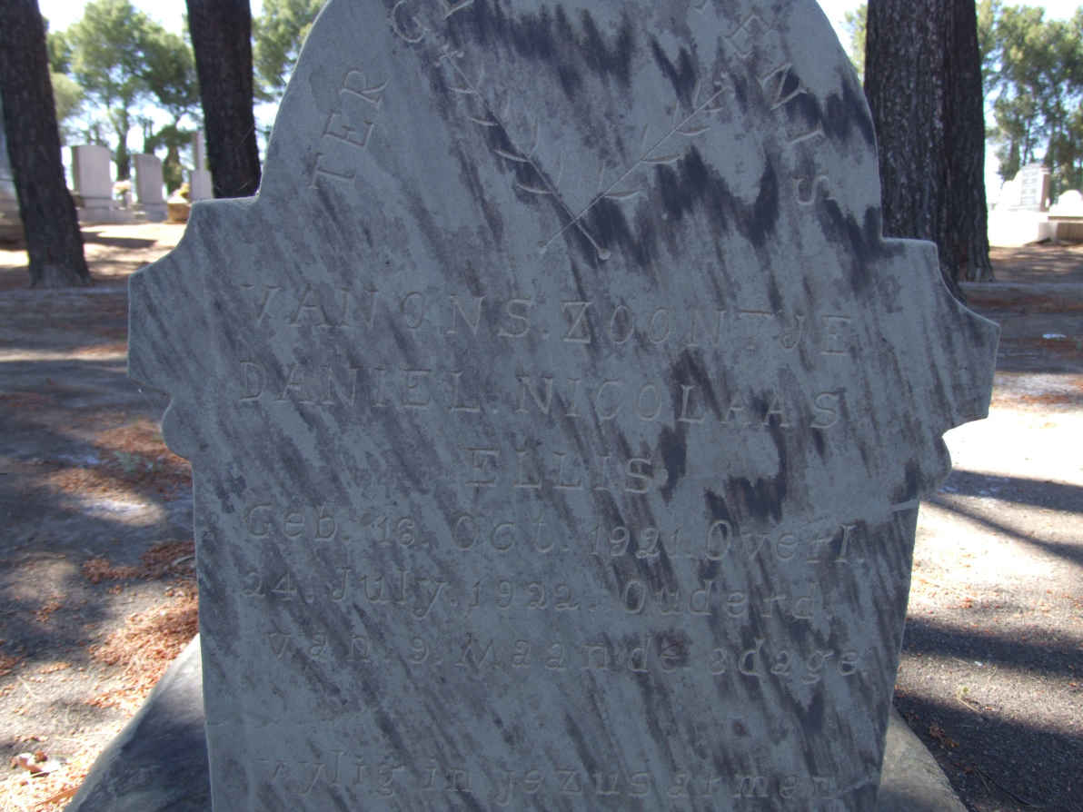 ELLIS  Daniel Nicolaas 1921-1922