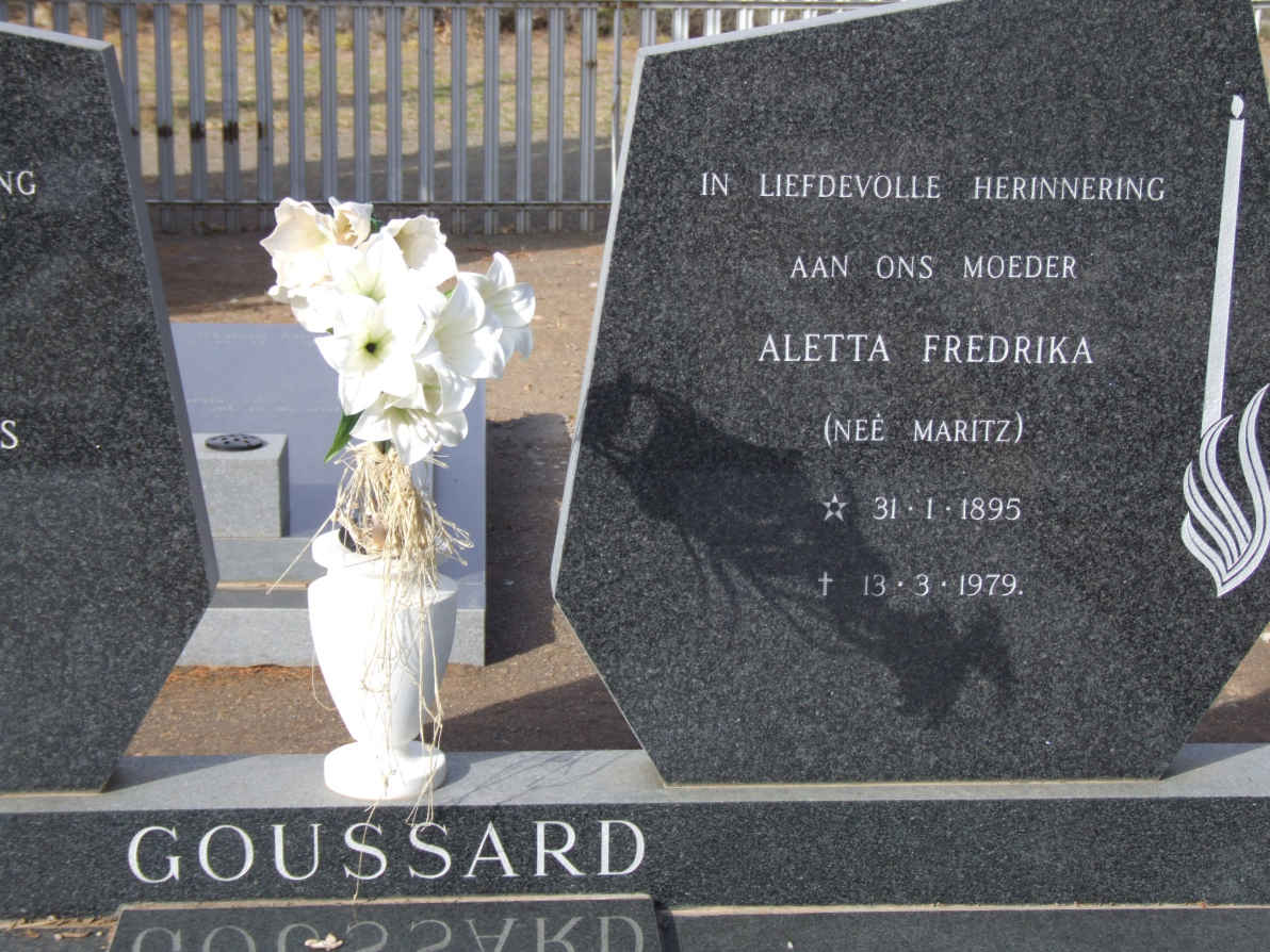 GOUSSARD Aletta Fredrika nee MARITZ 1895-1979
