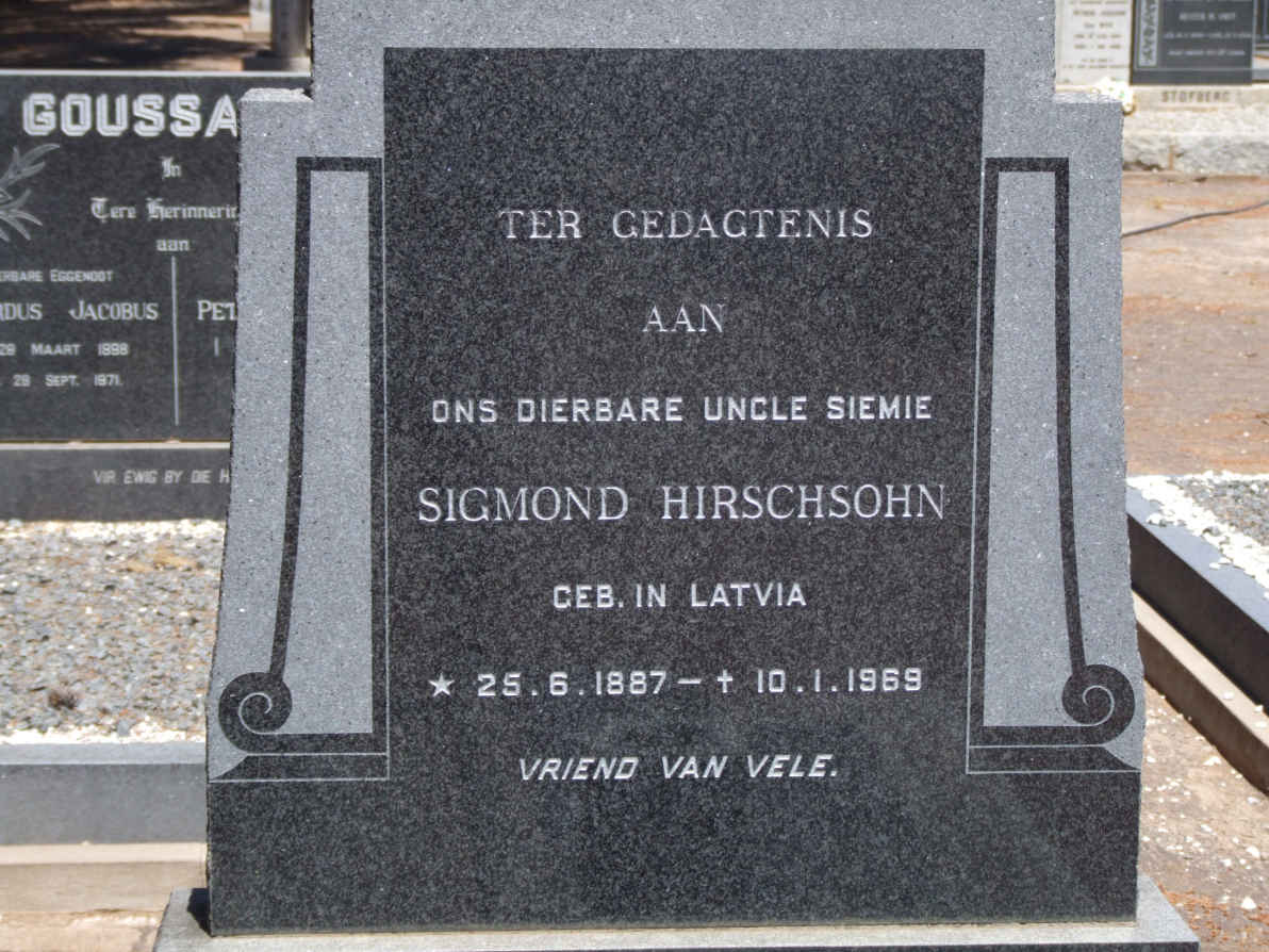 HIRSCHSOHN Sigmond 1887-1969