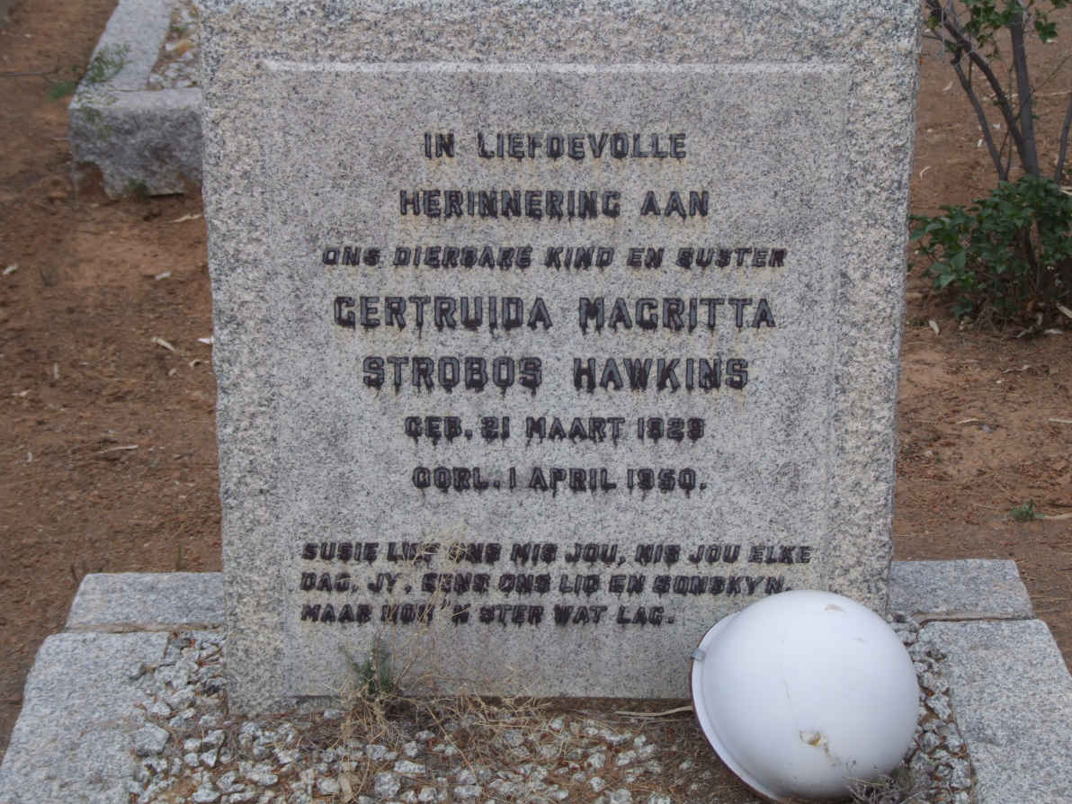HAWKINS Getruida Magrita Strobos 1929-1950