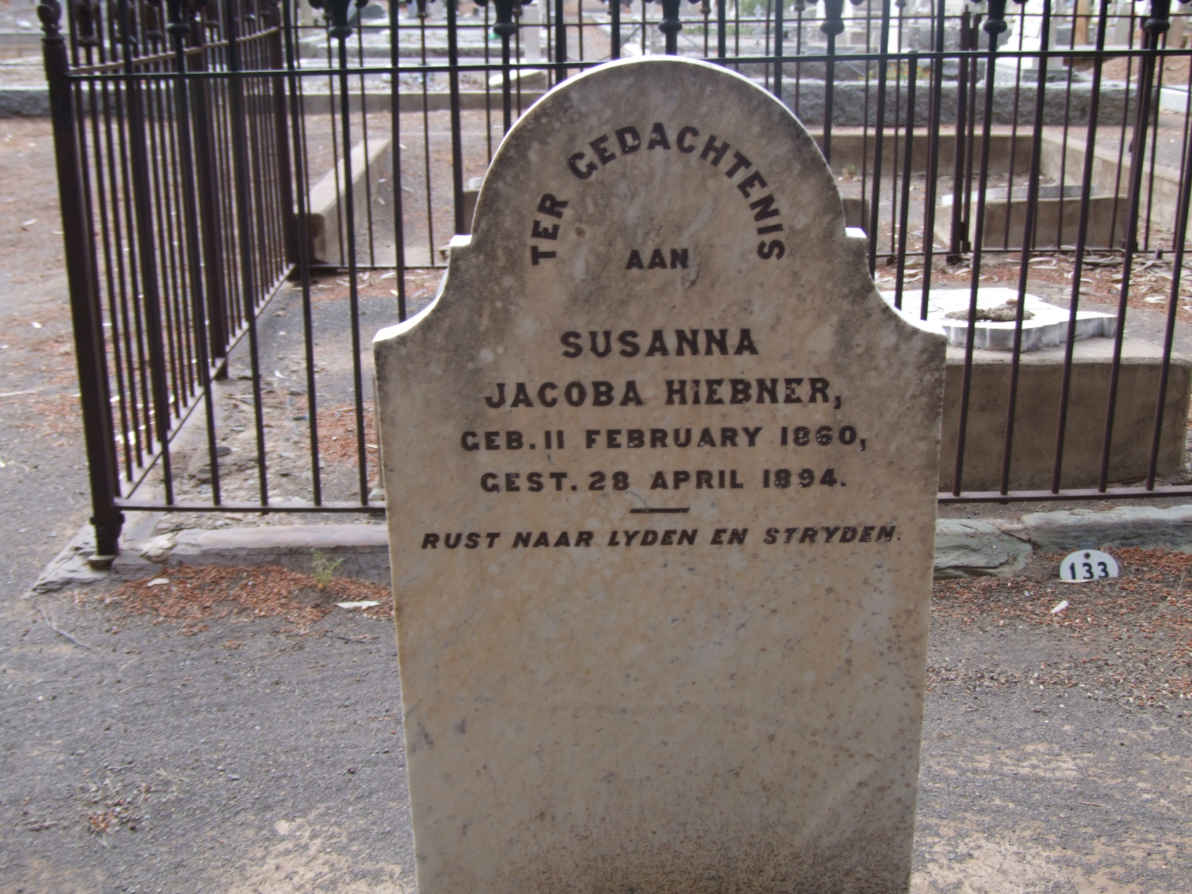 HIEBNER Susanna Jacoba 1860-1894