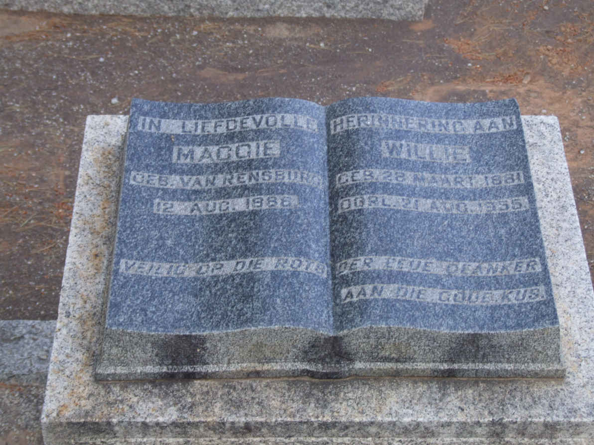 HUGO Willie 1881-1955 &amp; Maggie VAN RENSBURG 1886-