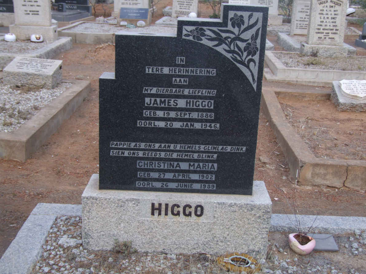 HIGGO  James 1886-1946 &amp; Christina Maria 1902-1989