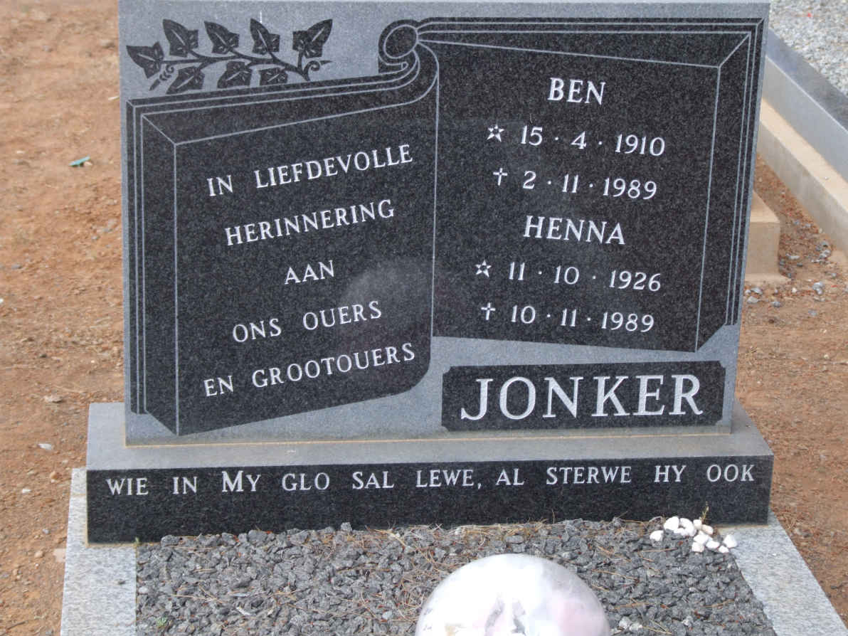 JONKER Ben 1910-1989 &amp; Henna 1926-1989