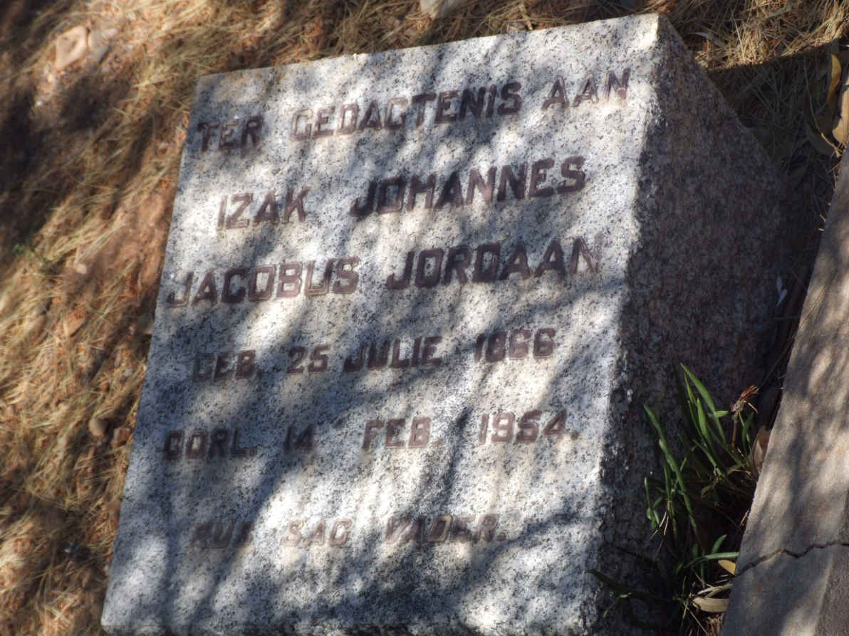 JORDAAN Izak Johannes Jacobus 1866-1954