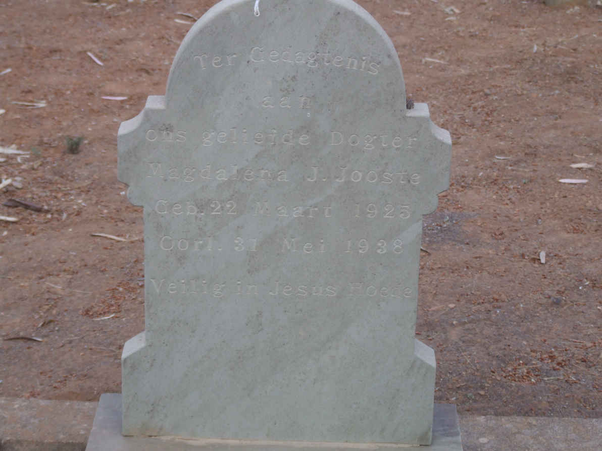 JOOSTE Magdalena J. 1925-1938