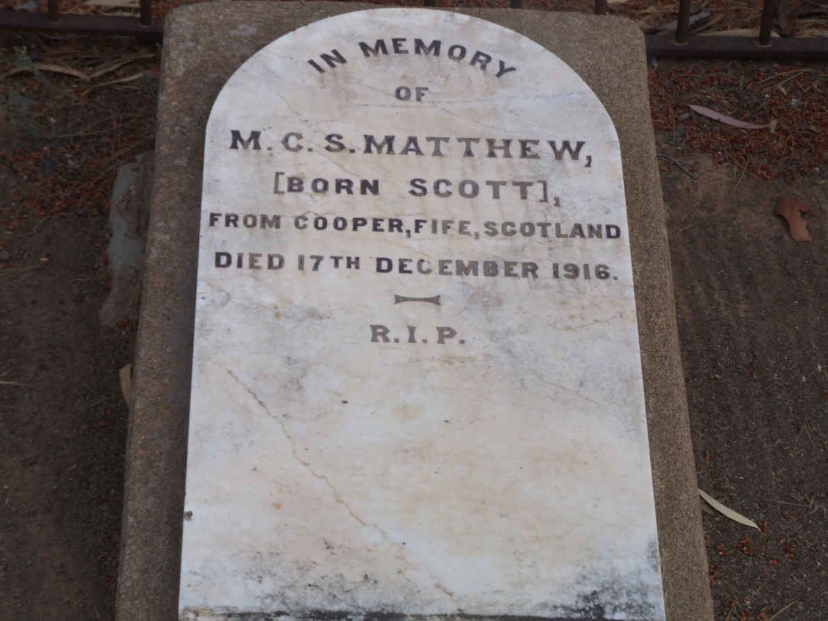 MATTHEW M.C.S. nee SCOTT -1916