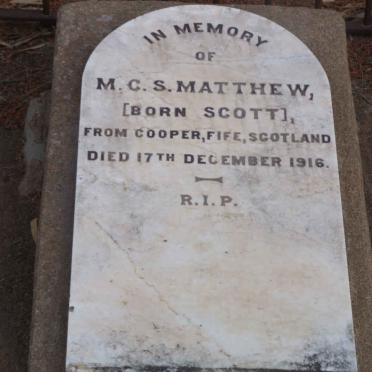MATTHEW M.C.S. nee SCOTT -1916