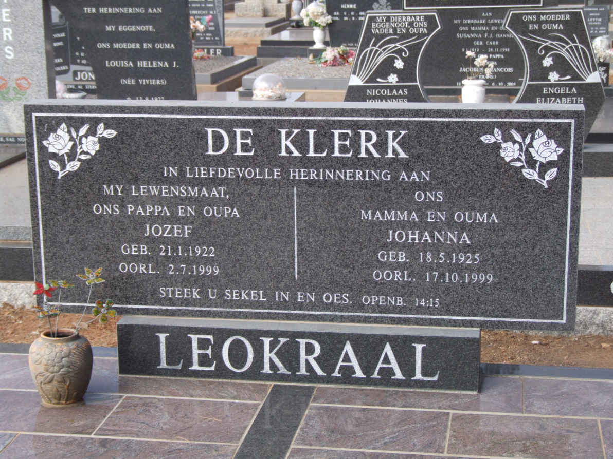 KLERK Jozef, de 1922-1999 &amp; Johanna 1925-1999