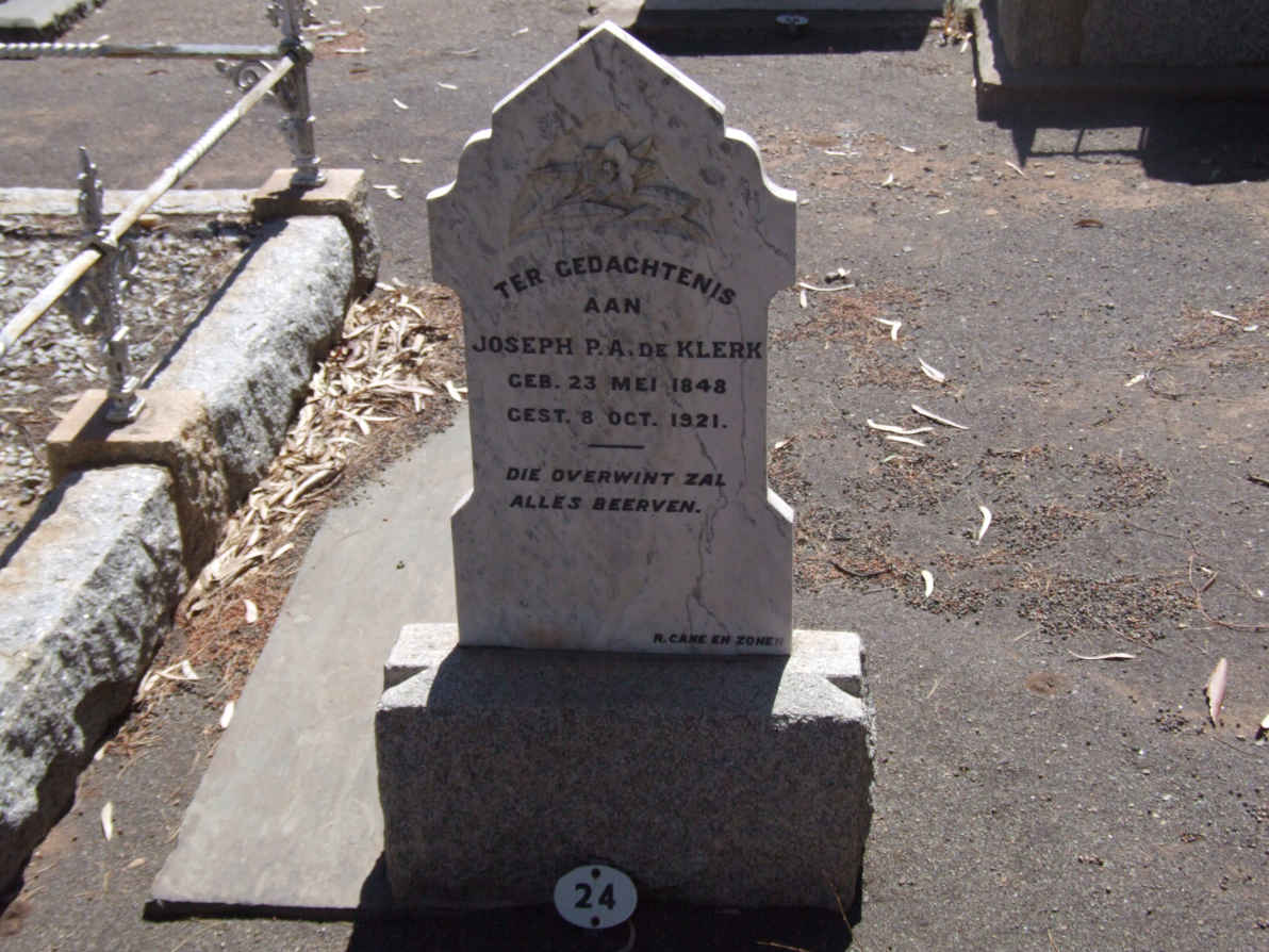 KLERK Joseph P.A., de 1848-1921