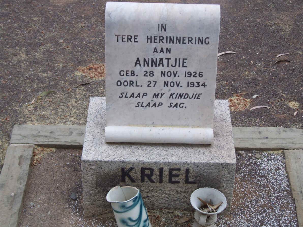 KRIEL Annatjie 1926-1934
