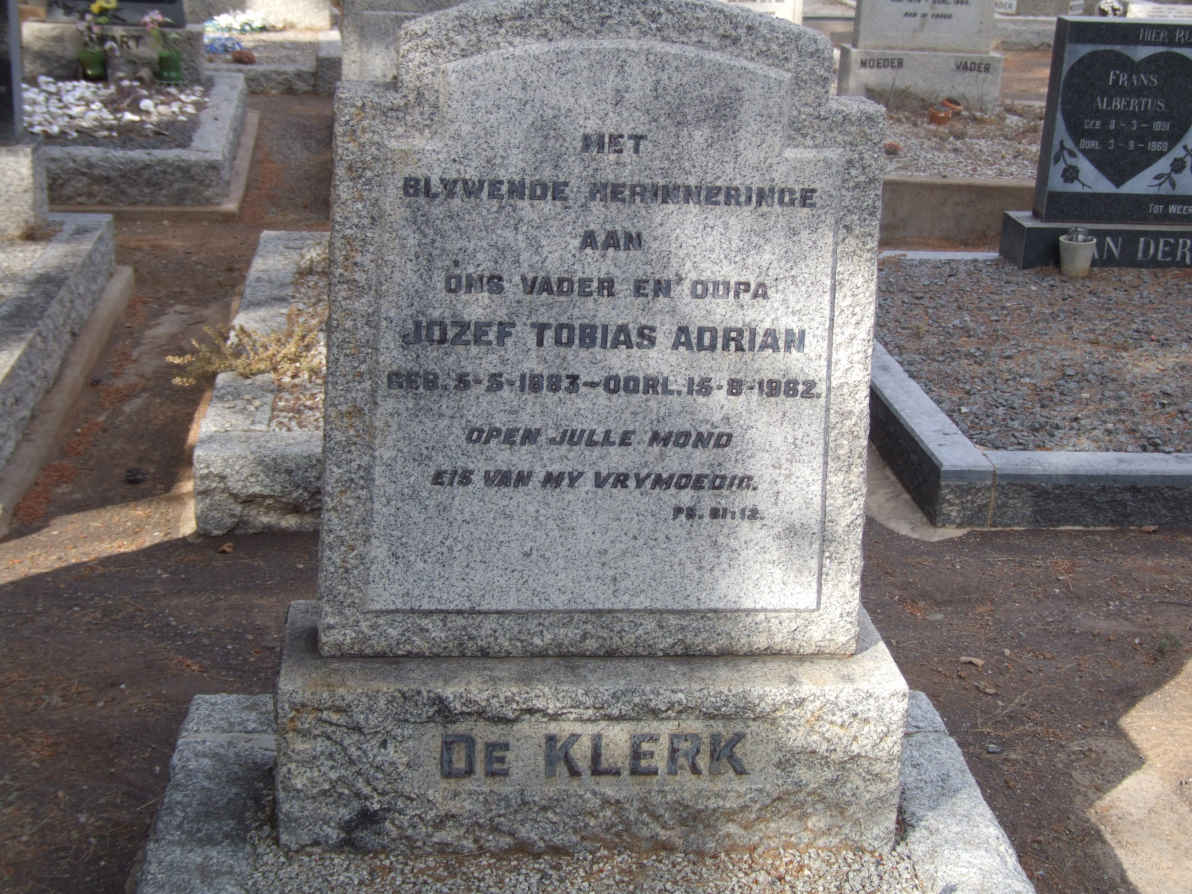 KLERK Jozef Tobias Adrian, de 1883-1962