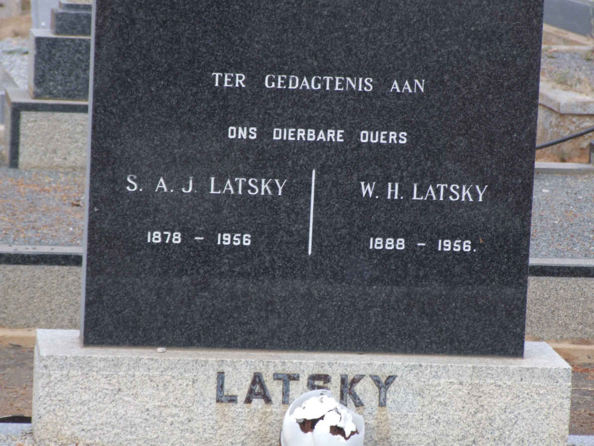 LATSKY S.A.J. 1878-1956 &amp; W.H. 1888-1956