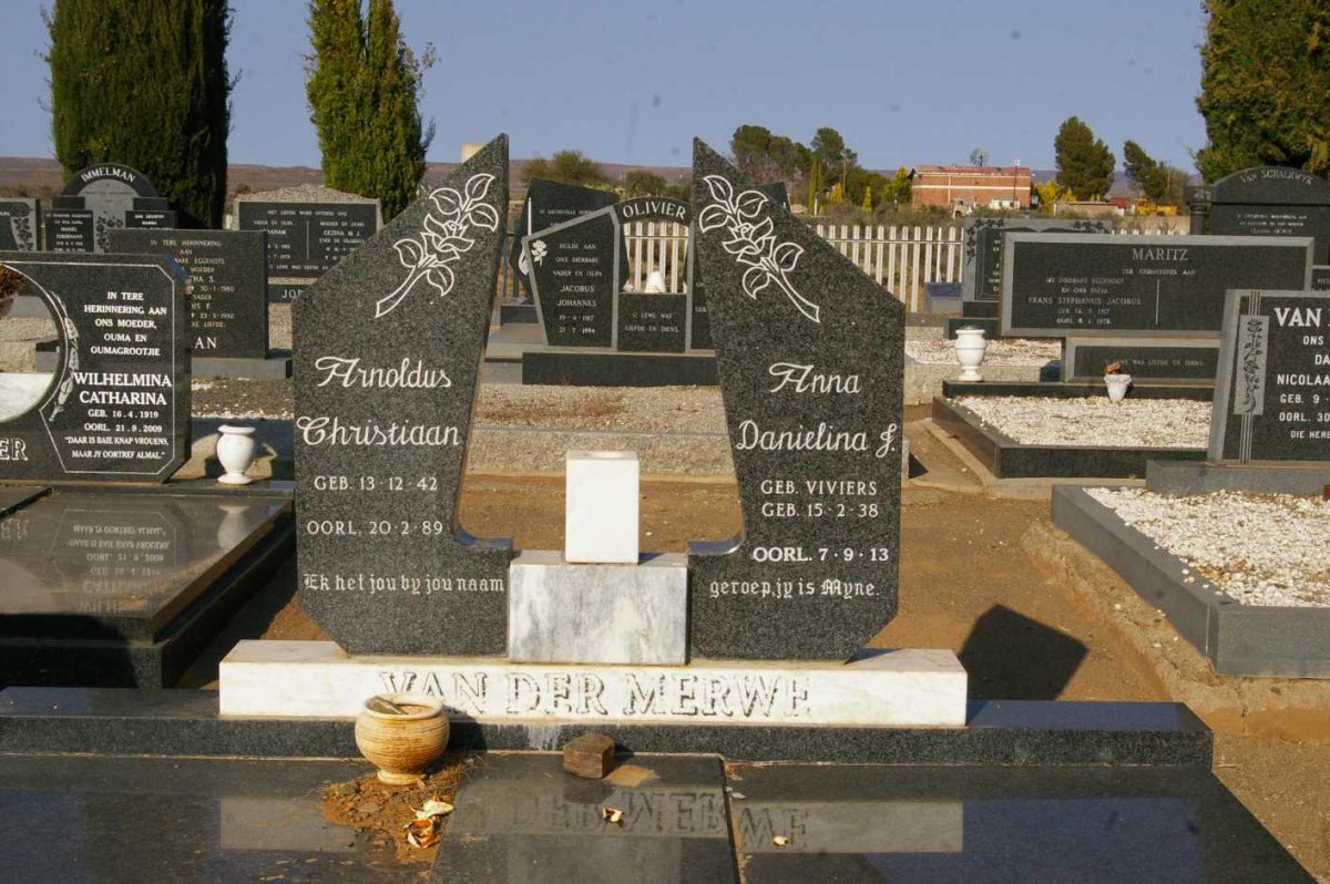 MERWE Arnoldus Christiaan, van der 1942-1989 &amp; Anna Daniela J. VIVIERS 1938-2013