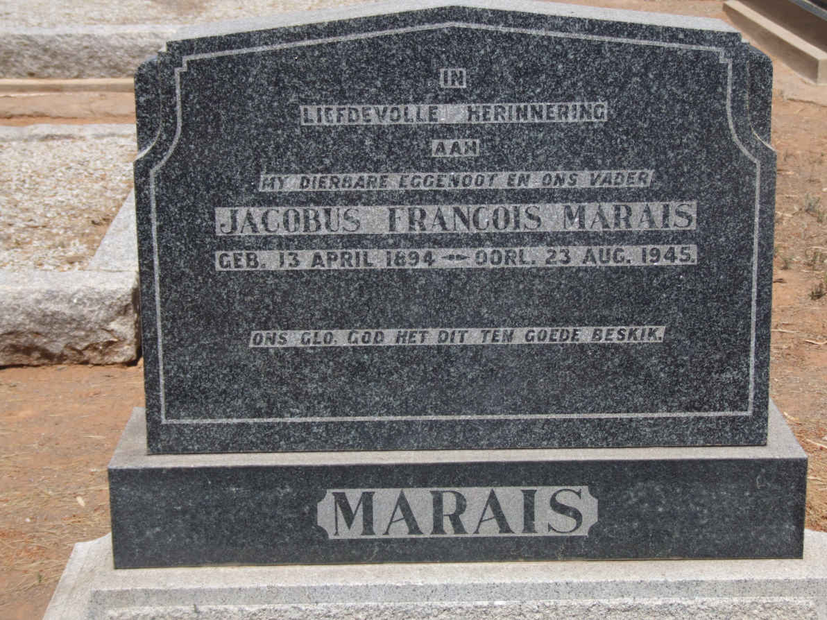 MARAIS Jacobus Francois 1894-1945