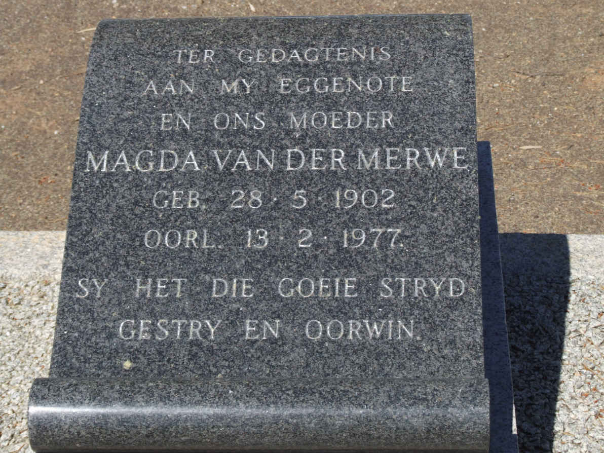 MERWE Magda, van der 1902-1977