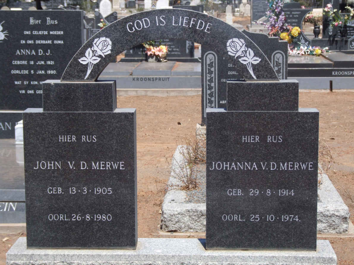 MERWE John, v.d. 1905-1980 &amp; Johanna 1904-1974