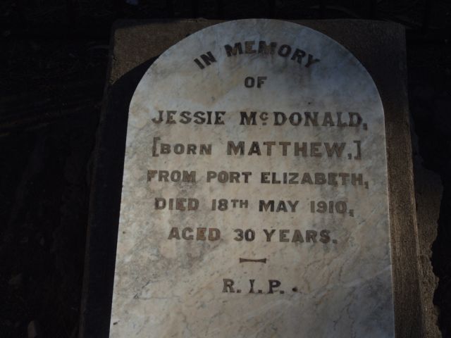 MCDONALD Jessie nee MATTHEW -1910