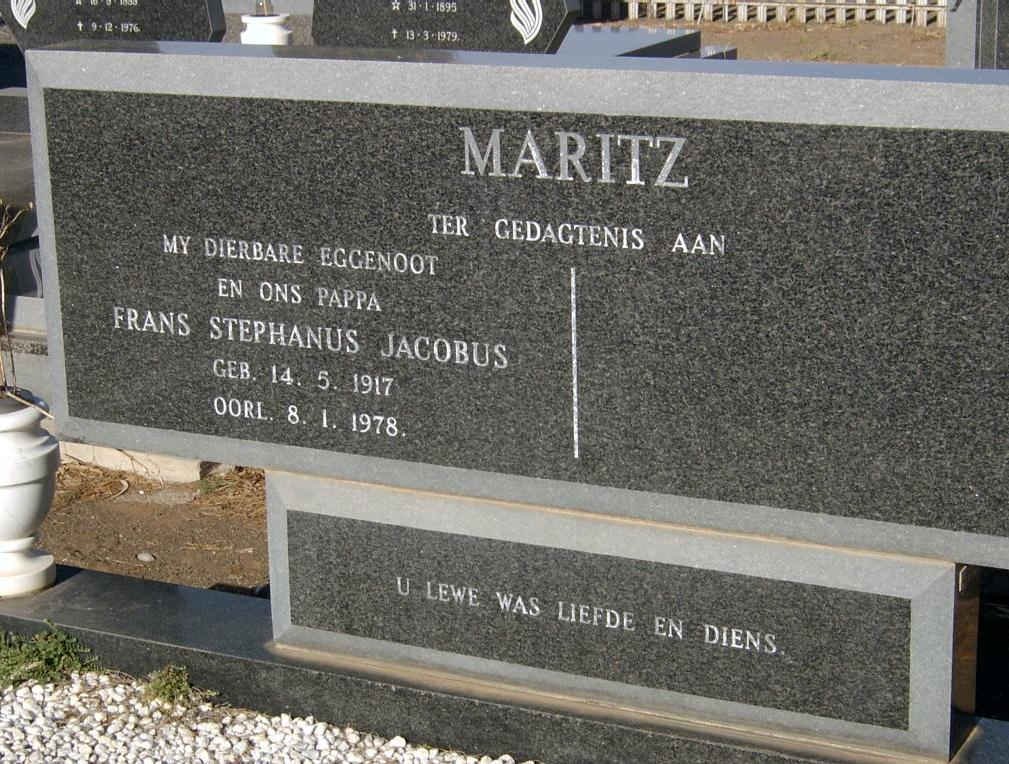 MARITZ Stephanus Jacobus 1917-1978