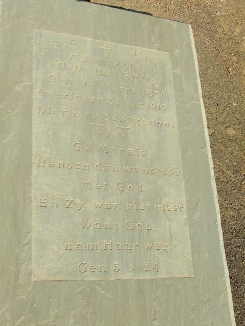 MARAIS M.J. nee ERASMUS 1860-1917