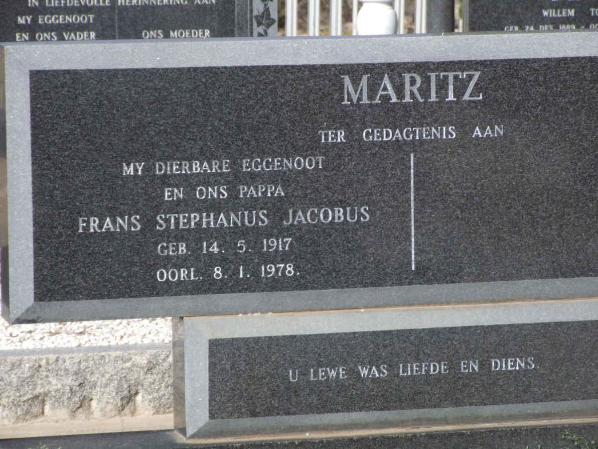 MARITZ Frans Stephanus Jacobus 1917-1978
