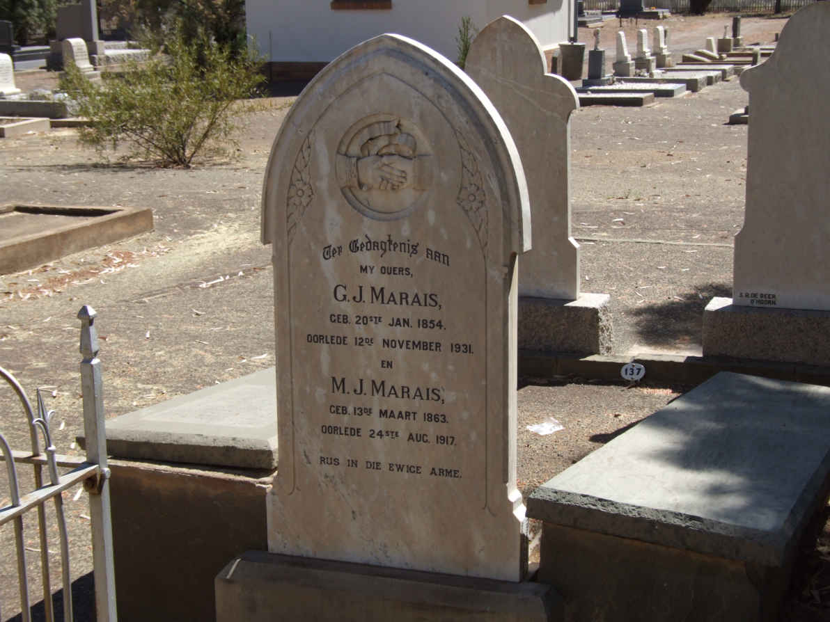 MARAIS G.J. 1854-1931 &amp; M.J. 1863-1917