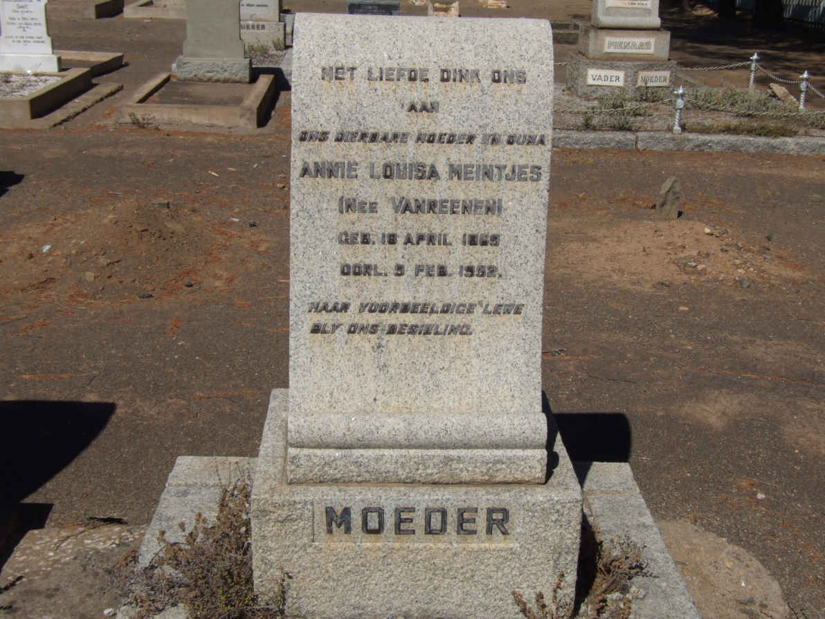MEINTJES Annie Louisa nee VAN REENEN 1869-1952