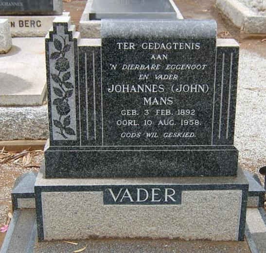 MANS Johannes 1892-1958