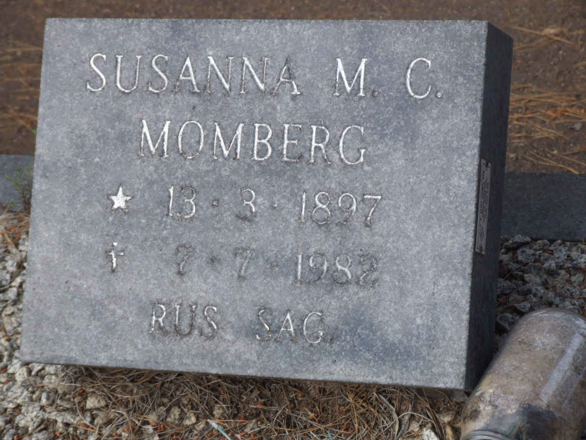 MOMBERG Susanna M.C. 1897-1982