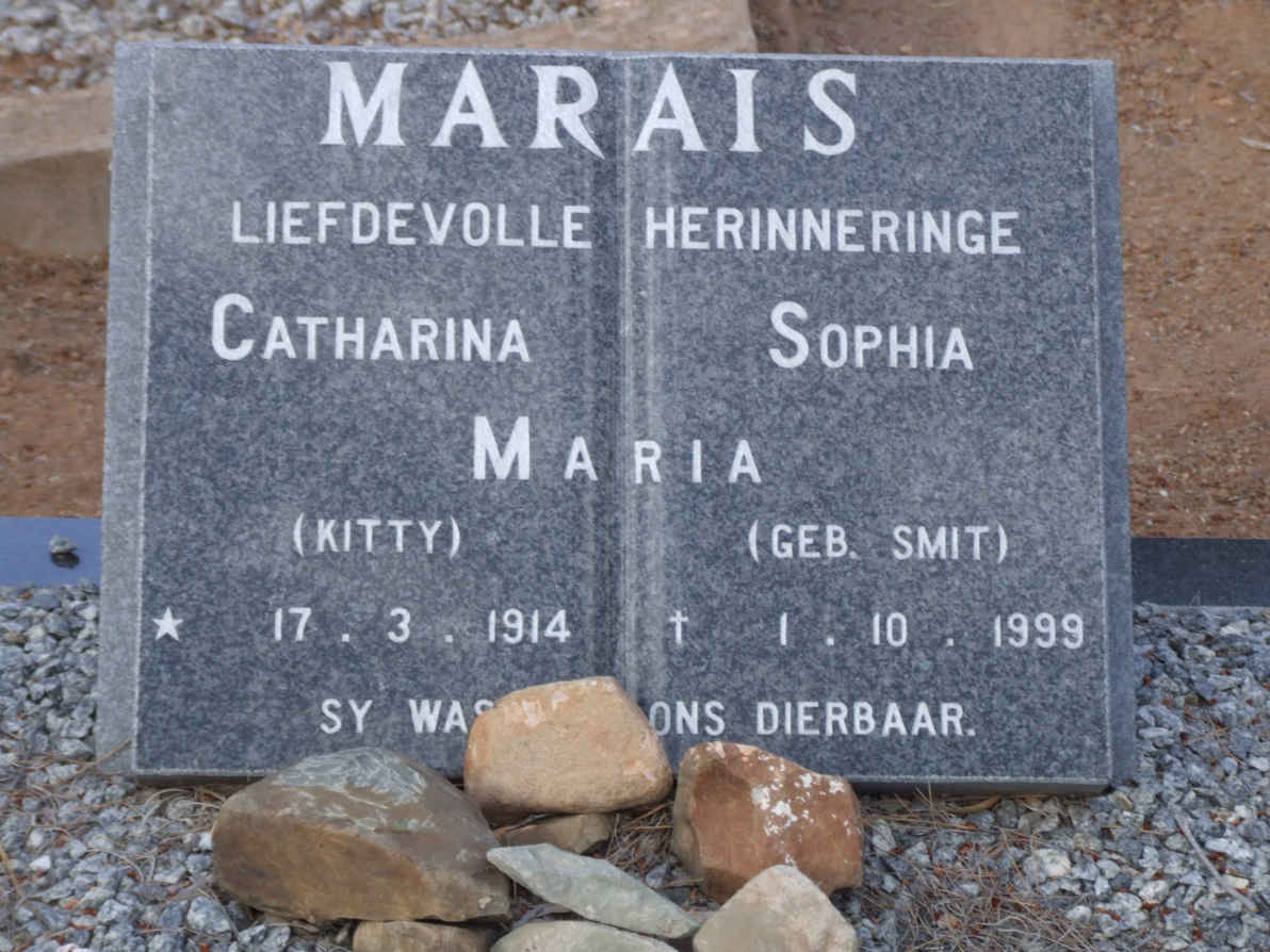 MARAIS Catharina Sophia Maria nee SMIT 1914-1999