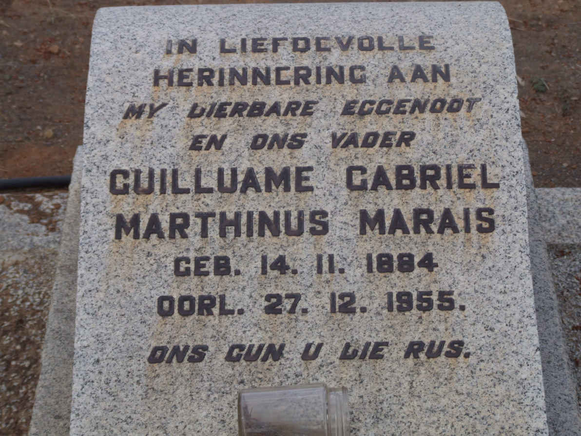 MARAIS Guillaume Gabriel Marthinus 1884-1955