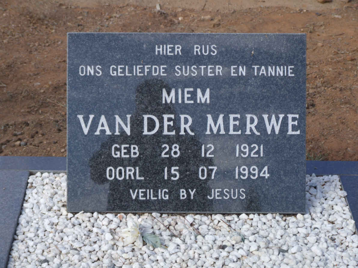 MERWE Miem, van der 1921-1994