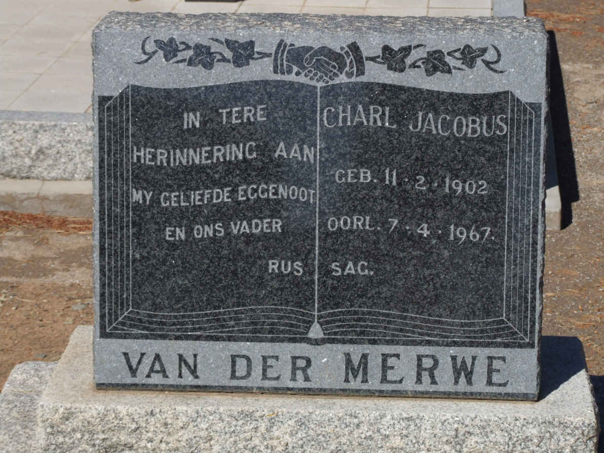 MERWE Charl Jacobus, van der 1902-1967