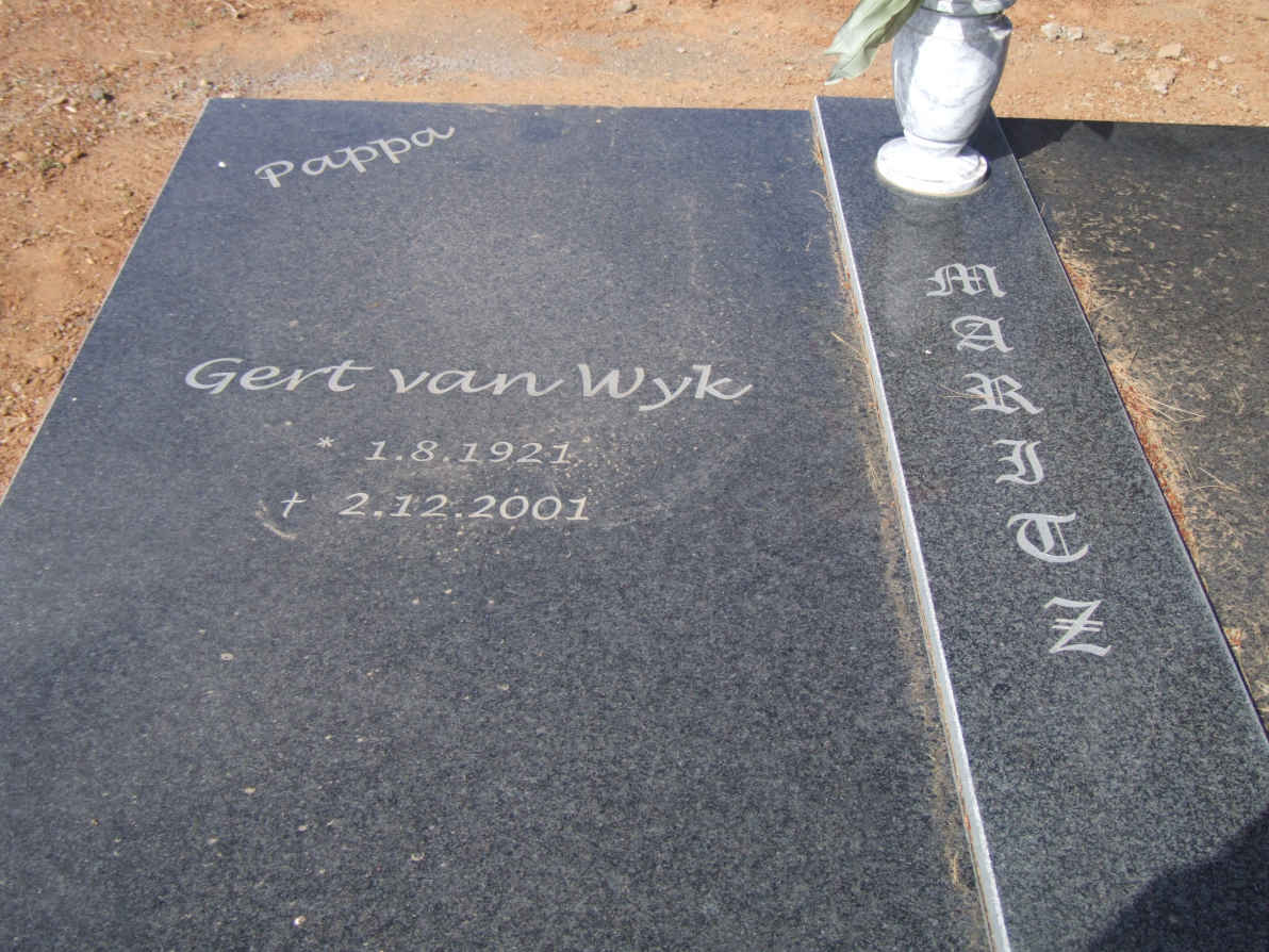 MARITZ Gert van Wyk 1921-2001