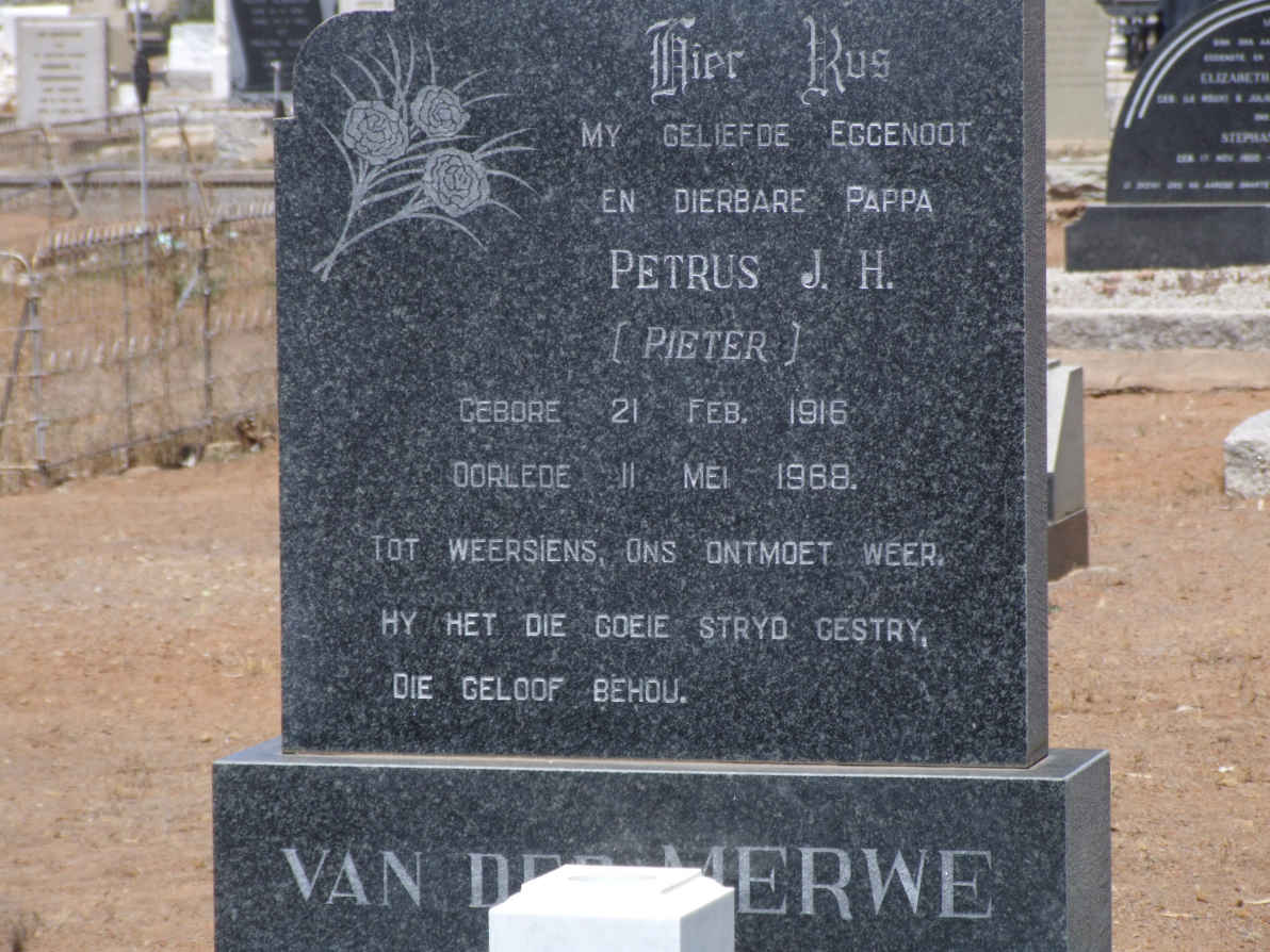 MERWE Petrus J.H., van der 1916-1988 