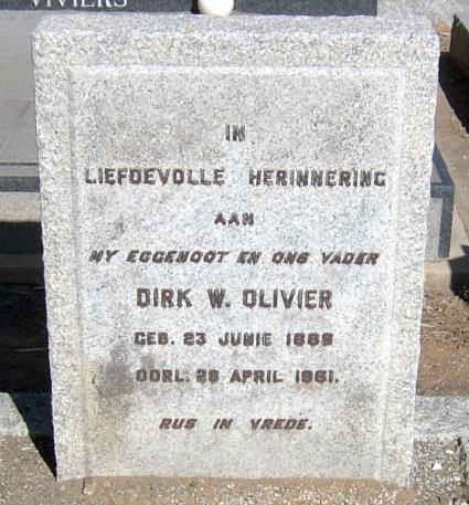 OLIVIER Dirk W. 1885- 1961